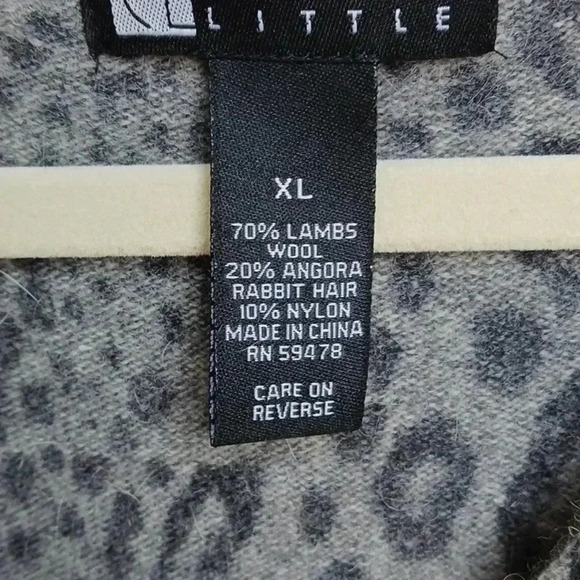 Carol little Gray Black animal print sweater XL - Picture 3 of 4